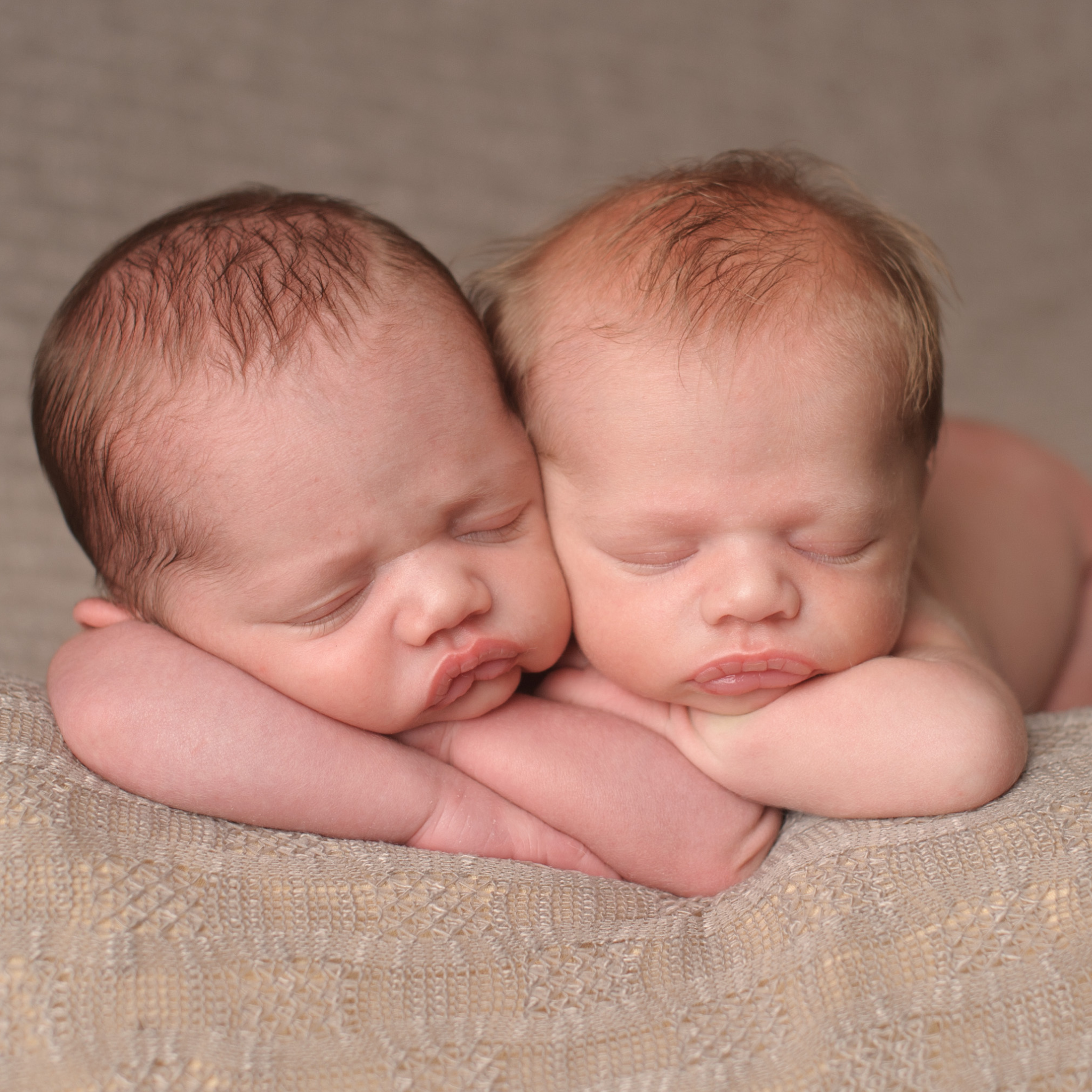 Twins sleeping peacefully together
